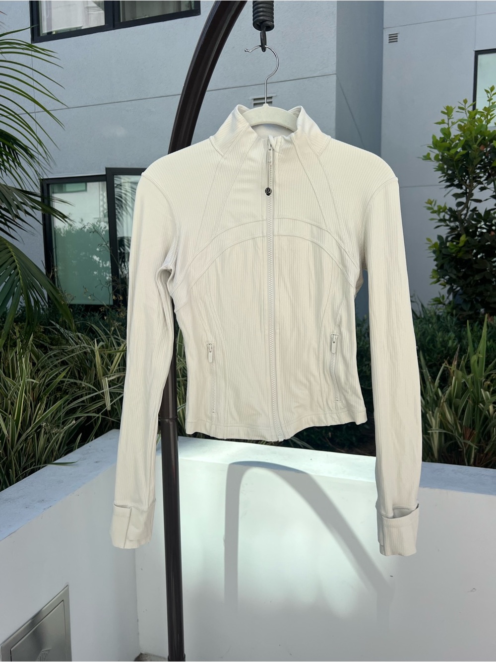 Lululemon Cropped Define Jacket in Bone Radiate Transparent Foil